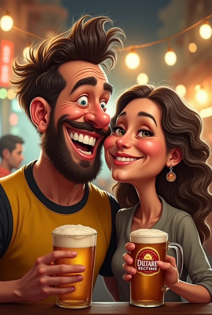 Two large women with accents sitting across a man in a bar funny cartoon