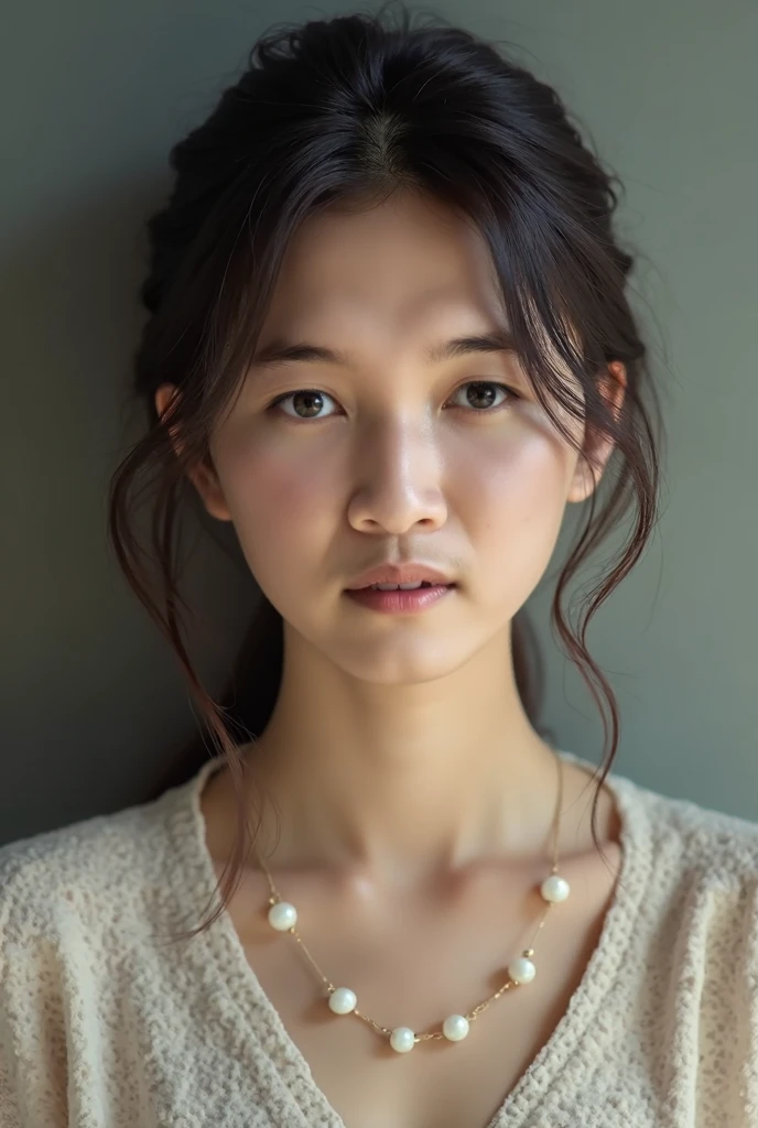 1 girl, Skinny Japanese lady, 30 years old, beautiful lips, detailed face, white camisole, cowboy shot,