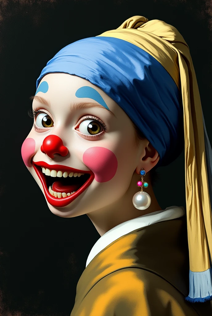  a portrait of a cute jester girl, portrait of a jester girl, the face of a girl, a photo portrait of a jester, impressionist painting,(PaintStyle4:0.265)