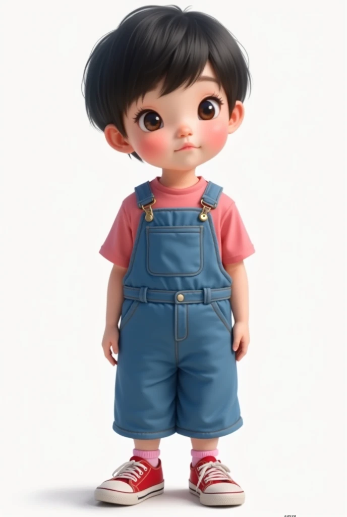Funny little boy full body, 3d rendering, 8K, handsome, sunlight, shadow. Wear cute children's clothing