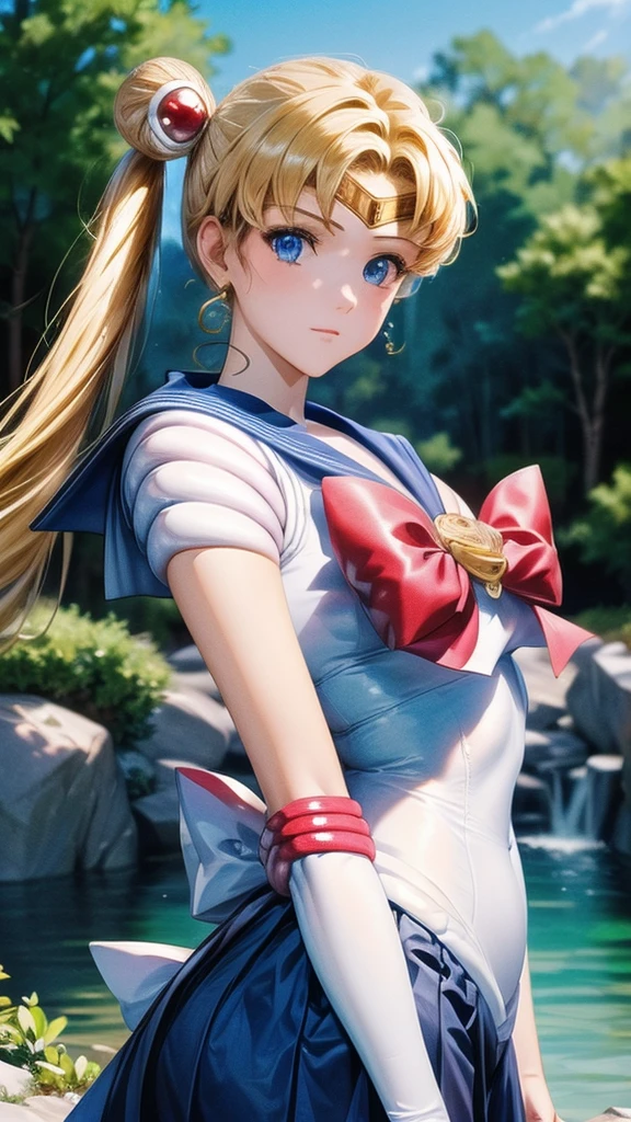 (((masterpiece))), (((High resolution)))、(((8K quality)))、(((Perfect Face)))、 , Looking into the camera, ((最high qualityの目)), (Detailed face), (Detailed Texture), Sailor Moon cosplay set、One Girl, Alone, High resolution, Anatomically correct, 最high quality, (((Draw the whole body)))、White long gloves、One girl, solo, High resolution, Anatomically correct, 最high quality, High resolution, masterpiece, high quality, Very detailed, Textured skin, Ultra high definition, At the waterfall