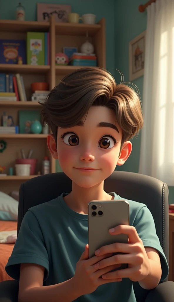 11 years old boy holding iPhone x 