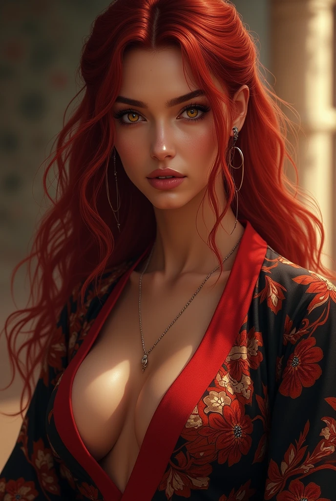 an woman with cottage style, (((orange hair color))),(colorful),(finely detailed beautiful eyes and detailed face, orange short hair), ((short hairstyle)),flowers on head,cinematic lighting,extremely detailed CG unity 8k wallpaper,((flying petal)),(Flowery meadow) sky, cloudy_sky, sunlight,sun, light, fantasy, (masterpiece, best quality), Fantasy, (((detailed long-sleeved cottage dark purple dress))), orange laces,((orange untied flowing hair and a nice flowered dream cottagecore background)), cottagecore style, cottage aesthetics, high detailed background , curvy body, gorgeous, elegant, simple gold necklace, dynamic pose, realistic, detailed facial expression, beautiful mesmerizing face, smilling, (bright brown eyes:1.14), real life skin, 8k, intricate detail, professional lighting, full body shot, dynamic angle shot, (looking at camera), stunning Unreal Engine, soft diffused lighting, cute, wind, petals on wind,1 girl, sexy, sensual, a 20 yo woman,(natural skin texture, soft light, sharp), big boobs