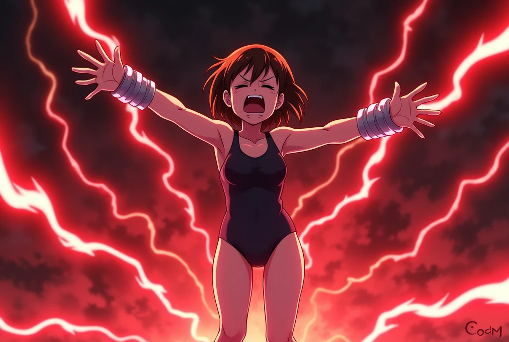 megumin, , standing, embarrassed, saying "give me back my panti the street