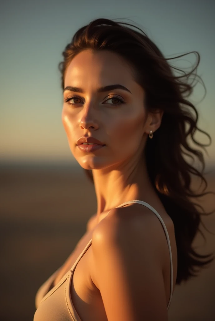 portrait photo of JoSkriver beautiful woman hair , double bun, freckles, moles, skin textures,  hiking trail in goblin valley, full red lips, (masterpiece) (best quality) (detailed) (8k) (HDR) (wallpaper) (cinematic lighting) (sharp focus) (intricate)