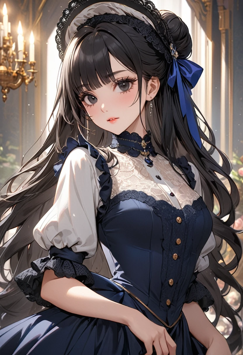 ((best quality)), ((Meisterwerk)), (detailliert), perfektes Gesicht, Black hair, smile