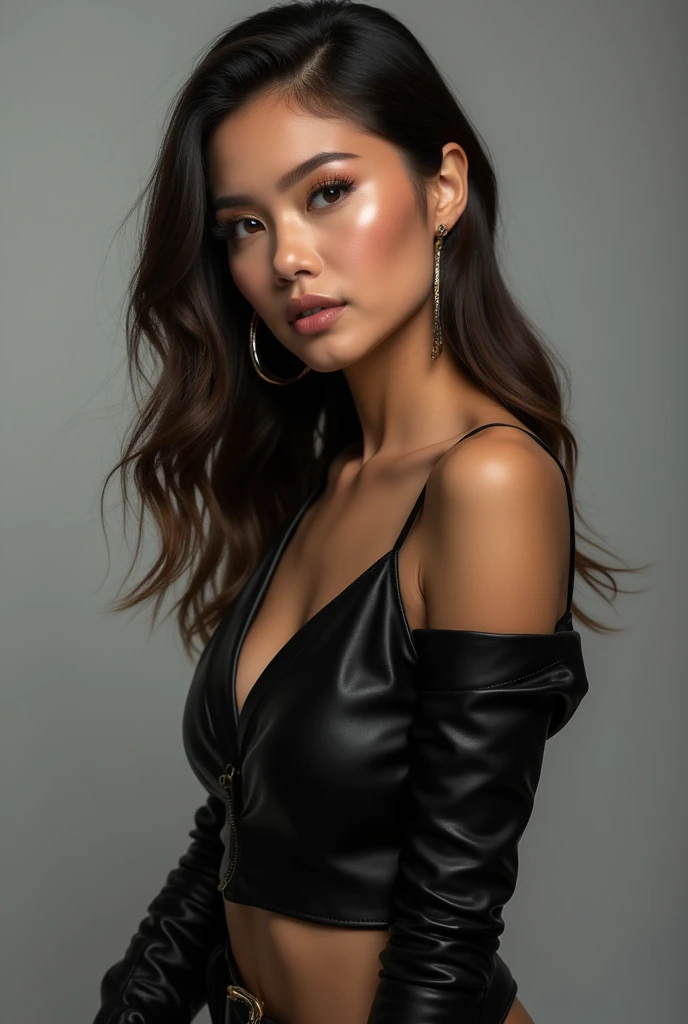 (RAW photo:1.2), (photorealistic:1.6),(masterpiece:1.3),(best quality:1.4), dreamlike, ((detailed eyes)),(detailed facial features), (detailed clothes features), (realistic skin),(slender girl),(slim girl), 1girl,solo, VirtualGirl-Aim, (straight hair, (short hair), black hair), (beautiful eyes),
(jumpsuit:1.4),
(real skin texture),
symmetric eyes,cute, dynamic pose
(realistic eyes:1.4), sweet smile, ((cleavage:1)), (looking at camera:1.5),