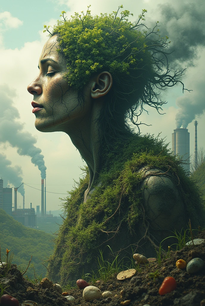 A BODY WITH MORE GREEN AS LIFE AND THE OTHER SIDE DEAD WITH CARS