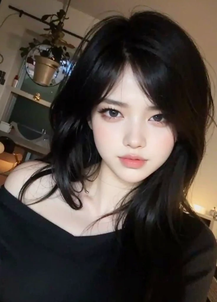 absurdres, RAW photo, extremely delicate and beautiful, masterpiece, Best Quality, ultra high resolution, 32k, hyperrealistic, ultra-detailed, perfect figure, in her 20s, very small head, very small face, delicate facial features, tearful mole, earring, huge , legs, full body shot, medium hair, black hair, colored inner hair, sweat, school_uniform,