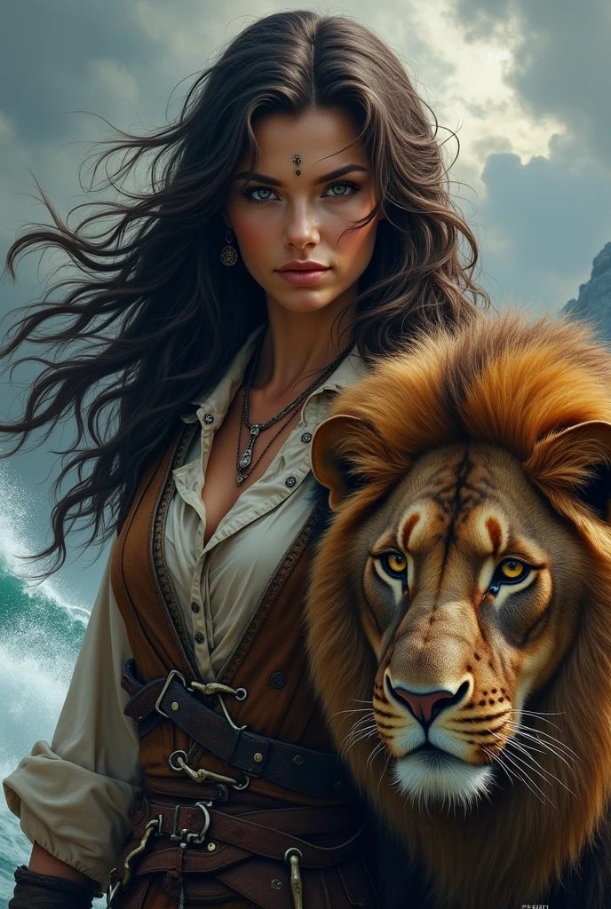 golden hour, front view oil painting of a woman with face of Winona Ryder morphed with Angelina Jolie laughing with gigantic hairdo floating on water, giraffe morphed with lion emerges from water in the background, tears of joy, storks, stunning digital illustration, beautiful fantasy art portrait, a beautiful artwork illustration, charlie bowater rich deep colors, artstyle tom bagshaw, beautiful digital illustration, beautiful fantasy portrait, portrait of a dark fantasy nymph, exquisite digital illustration, in style of anna dittmann