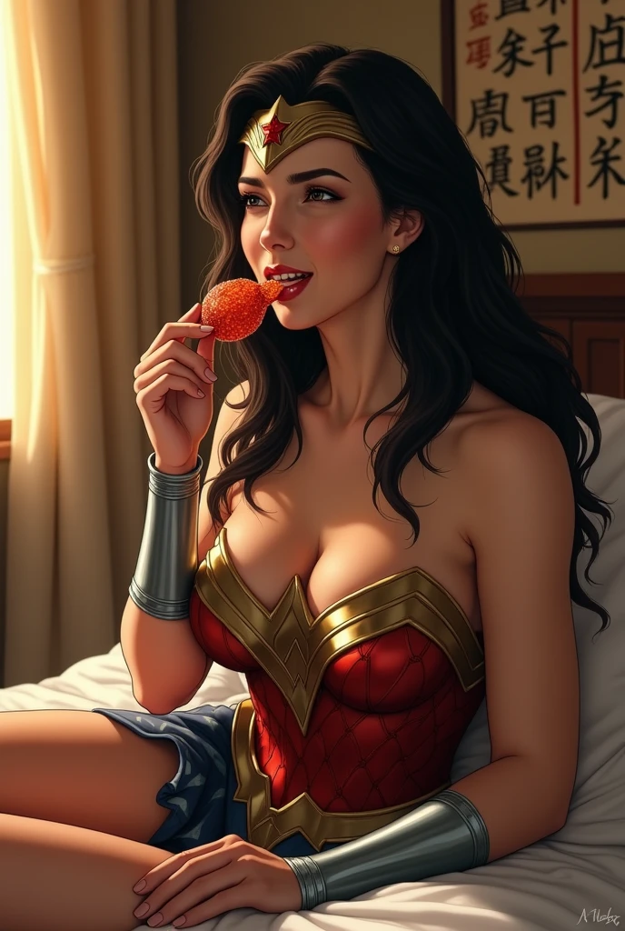 Wonder woman getting her nude butt spanked by cabwoman, 4k, realistic, highly detailed