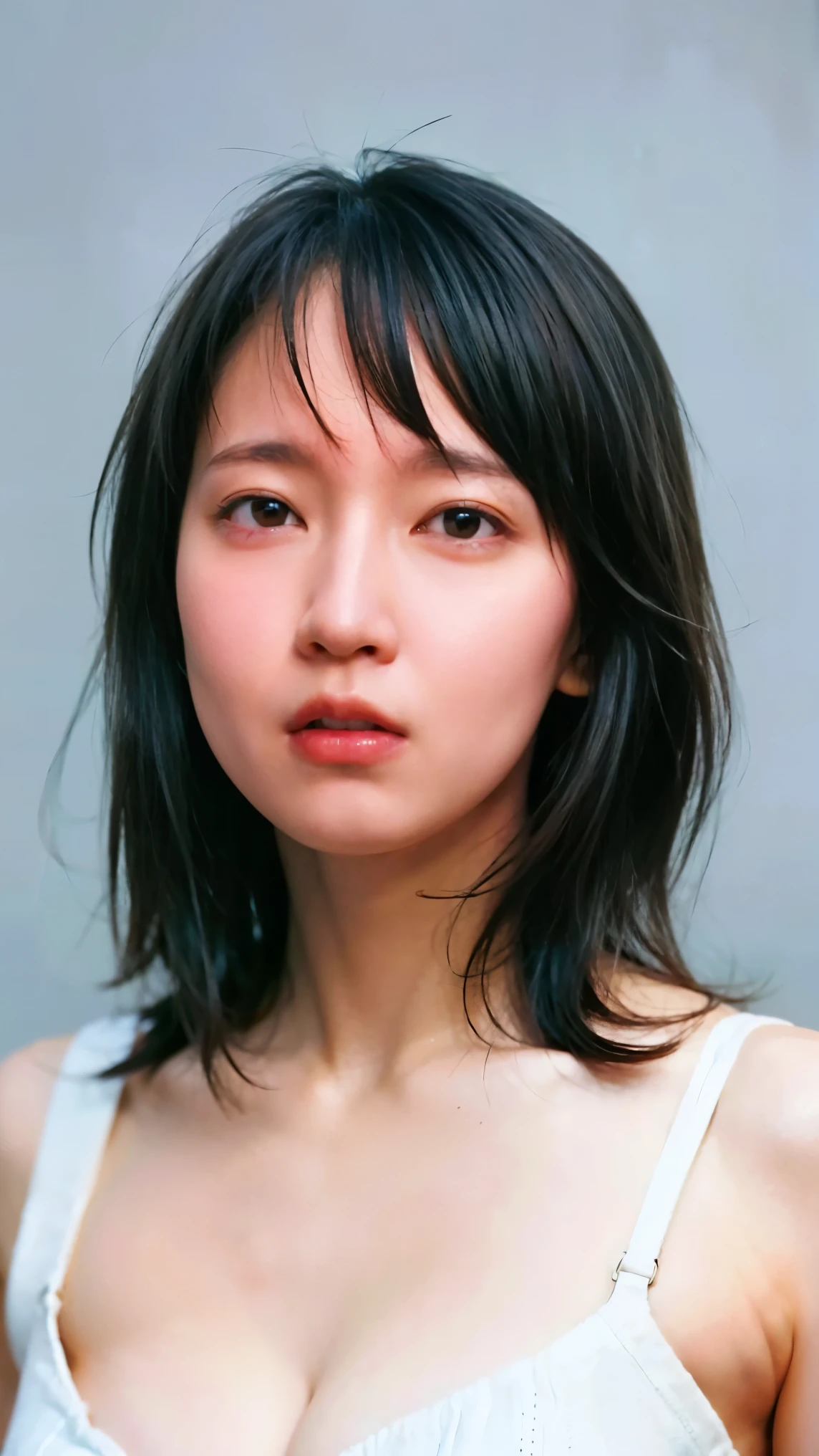 japanes, Face long face, Single eyelid, Slender eyes, Ephemeral atmosphere, 30 year old ite girl, Black Hair Bob Hair,thin lipss, fullnude, masutepiece, Best Quality, Detailed skin, Detailed eyes, ,8K, Good anatomy