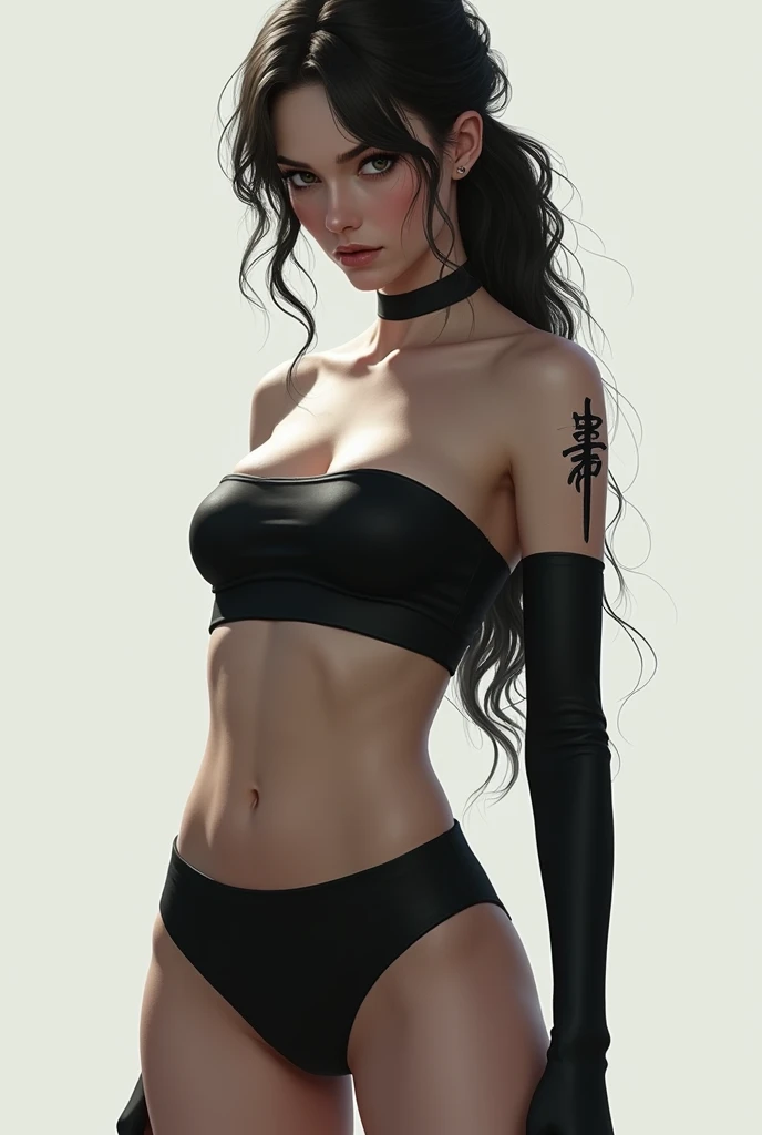 Muscular goth girl wearing black micro thong, photo-realistic, ultra high resolution, intricate, hyper-detailed, (skindentation), feminine, detailed body, (detailed face: 1.1), (outlined iris), (hydrocolor lenses), (perfect eyes), 4k, gorgeous, (masterpiece: 1.2), (best quality:1.2), thick thighs, (large breasts:1.2), slutty, seductive pose.