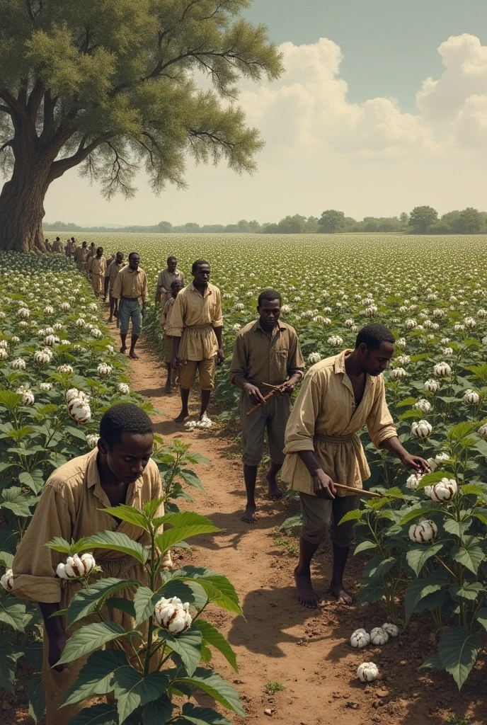 (masterpiece, high resolution, photo-realistic:1.3), tired Congolese workers, (worn-out clothing:1.2), (sunburnt skin:1.1), hard labor in rubber plantations, under brutal Belgian oversight, tropical landscape, unforgiving heat, (exhaustion and determination in their eyes:1.2), (aged photograph texture:1.3), sepia tones, oppressive atmosphere, full body view, action shot.