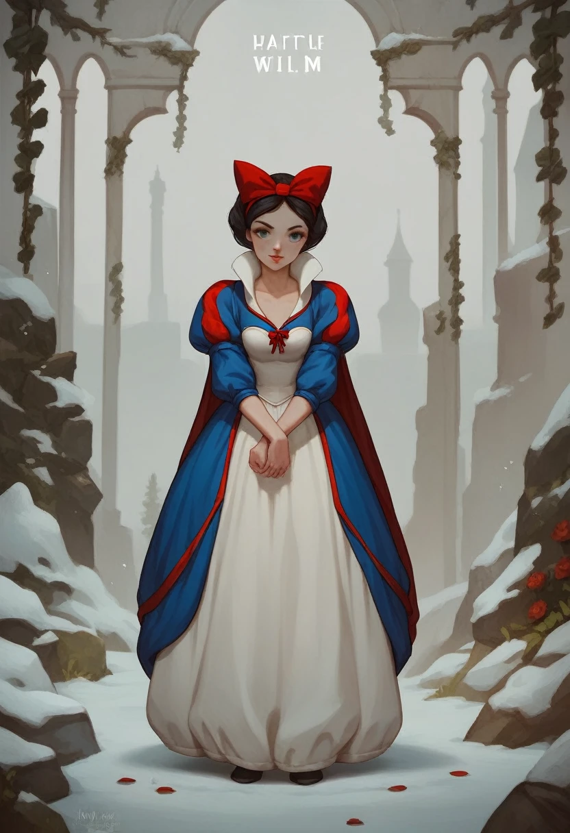 source_cartoon, rating_safe, by marmalade mum, Snow White (Snow White and the Seven Dwarfs), fully body, standing, looking at viewer, pose, score_9, score_8_up, score_7_up, score_6_up, score_5_up, score_4_up