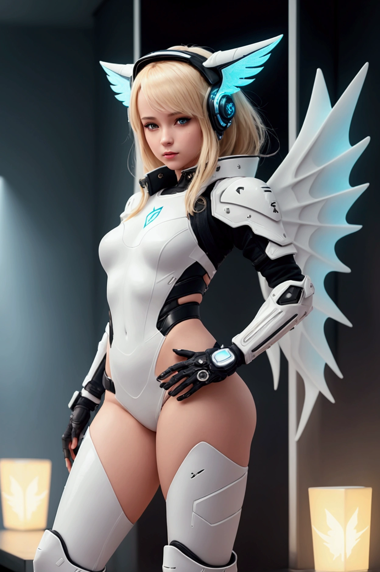 The most beautiful and sexy mecha warrior girl, blonde hair, green eyes, wearing a highly detailed futuristic hooded mecha battle armor, mechanical angel wings, huge enormously gigantic tits, cleavage showing, tons of tattoos and piercings, in hyper futuristic city metropolis, cherry blossoms blowing in the wind, highly detailed background, absurdres, highres, ultra detailed, (cute illustration:1.5), (cute,kawaii,sweet:1.2),
(1girl:1.4), bodysuit, cyborg girl,
hyper gigantic mechanical hands,dynamic pose, looking back at the camera
nice hands, perfect hands, incredibly cinematic, best quality, best resolution
