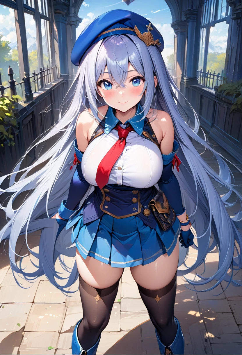 nsfw,masterpiece, best quality, highres, lh1, hair ornamnet, thighhighs, long hair, long sleeves, pleated skirt, blue thighhighs, armband, frilled skirt, white jacket, white shirt, blue skirt, thigh strap, large breasts , ((clothes lift)),nipple,pussy line,embarrassed, bukkake,cum,semen,fluids,saliva,ejaculation,cowboy shot, outdoors,street,