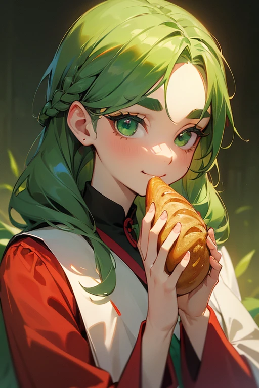 greenjacketgrani, 1girl, pizza, solo, pizza slice, food, holding, holding food, eating, holding pizza, looking at viewer, simple background, masterpiece, best quality,   cowboy shot, can,cafe background  <lora:graniey:1>