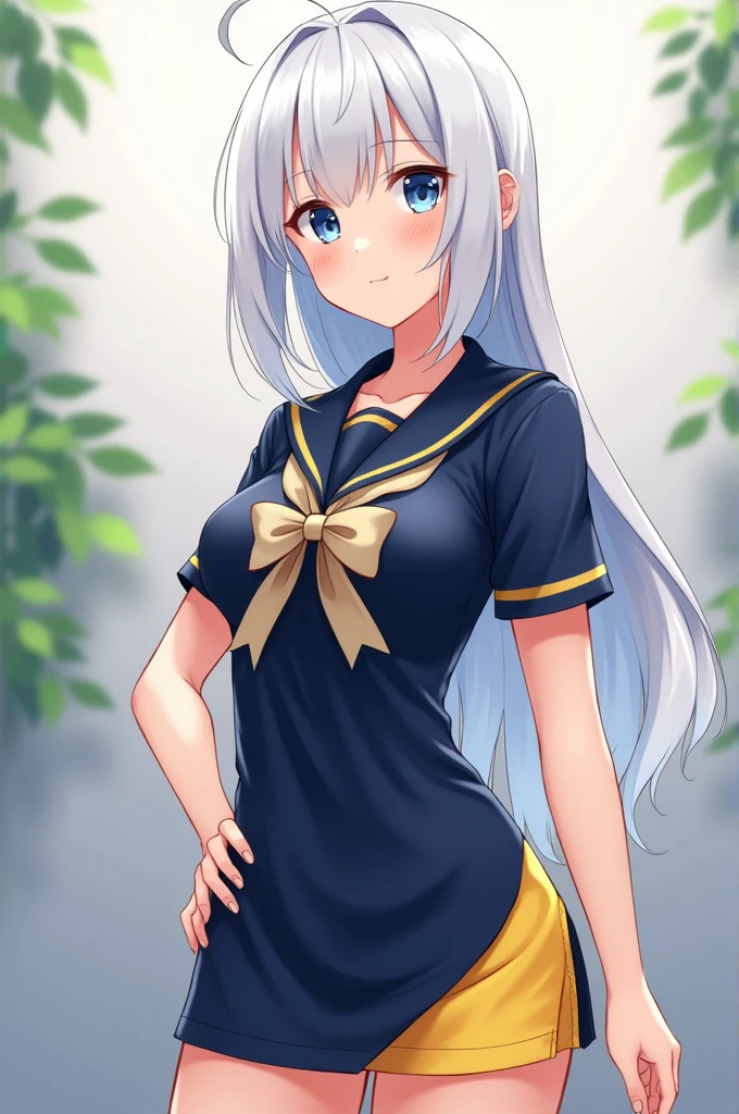 Highest quality,masterpiece, best resolution, nsfw, 1 girl, sailor uniform, topless, huge breasts,pink nipple, belly button,outdoor, blush, standing, horse ears, horse tail