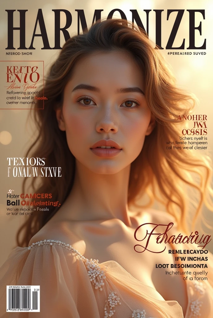 NSFW, (masterpiece:1,2, best quality), (magazine cover), (colorful Magazine cover abundant with text), vibrant, eye-catching paintings, Comic cover style, glamorous, enticing, stylish, chic, high-fashion, captivating, elegant, trendy, fashionable, radiant, attention-grabbing, dazzling, sophisticated, stunning, dramatic, bold, Featured is a 35-year-old Russian fashion model, ((who embodies the essence of mature allure, sophistication, and sex appeal)), (((She boasts a statuesque height, complemented by an hourglass figure, a waist, elongated, toned legs, an ample, peachy derrière, a flat abdomen, and well-sculpted muscles, epitomizing the quintessential supermodel physique))), (She is adorned with platinum blonde hair), (emerald green eyes), ((and sun-kissed skin)), enhanced by vibrant, expressive makeup, (((Her perfectly round and perky breasts are of an impressive E cup size))), Often characterized as a trophy wife or a bimbo, (((she exhibits an exquisite white lingerie set from 'La Perla' which includes the 'Maison Lace Underwire Bra’, the 'Maison Lace Thong', and the 'Maison Lace Garter Belt'))), (The pristine white lingerie presents a striking contrast against her sun-kissed skin), She is portrayed posing provocatively in an iconic red lace lingerie set from a prestigious brand, (exceptionally detailed:1.3),