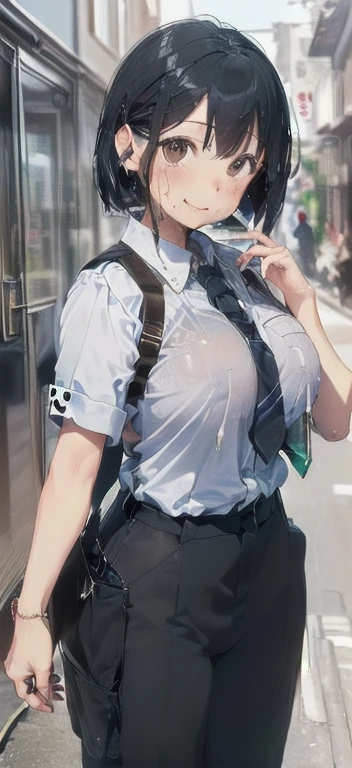 (Browsing Caution:1.8), ((Highest quality, masterpiece, 8K, High resolution, detailed)), ((A photo of a high school girl wearing see-through panties)), ((A high school girl standing with her legs open in black pantyhose)), Blazer uniform, The wind has blown her skirt up, exposing her underwear, 15 year old high school girl, Beautiful and firm breasts, Beautiful and distortion-free face, Young and cute gravure idol, Realistic young gravure idol, Young and thin gravure idol, Japanese Goddess, (Natural Side Lighting, Cinema Lighting), Written boundary depth, Looking at the audience, Front view, 1 Girl, Asian, ((Bob Hair)), Perfect Face, Cute symmetrical face, Pale skin, Shiny skin, Asymmetrical bangs, Big eyes, Droopy eyes, Long eyelashes, thin, Beautiful Hair, Beautiful Face, Beautiful and beautiful eyes, Beautiful clavicle, Beautiful body, Beautiful breasts, Beautiful thighs, Beautiful legs, Beautiful fingers, (Beautiful views), evening, Droopy eyes,