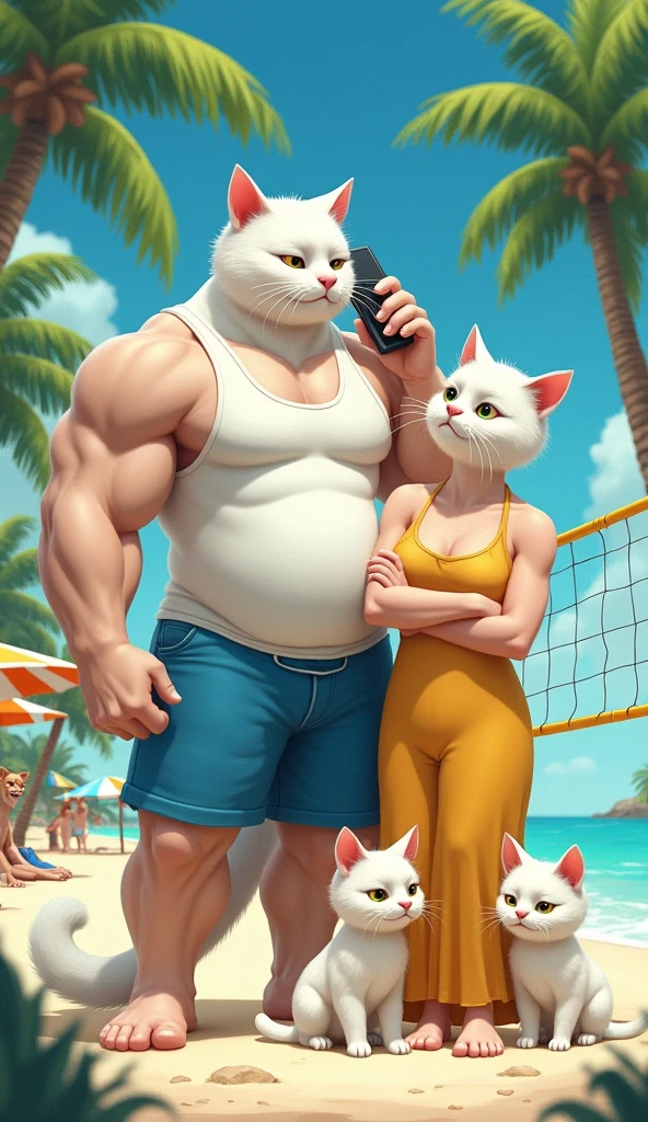 (Gwen Stacy (nude, human) sparse pubic hair) full body, vaginal fucking (one (rhinoceros with penis)) full body on a deserted beach