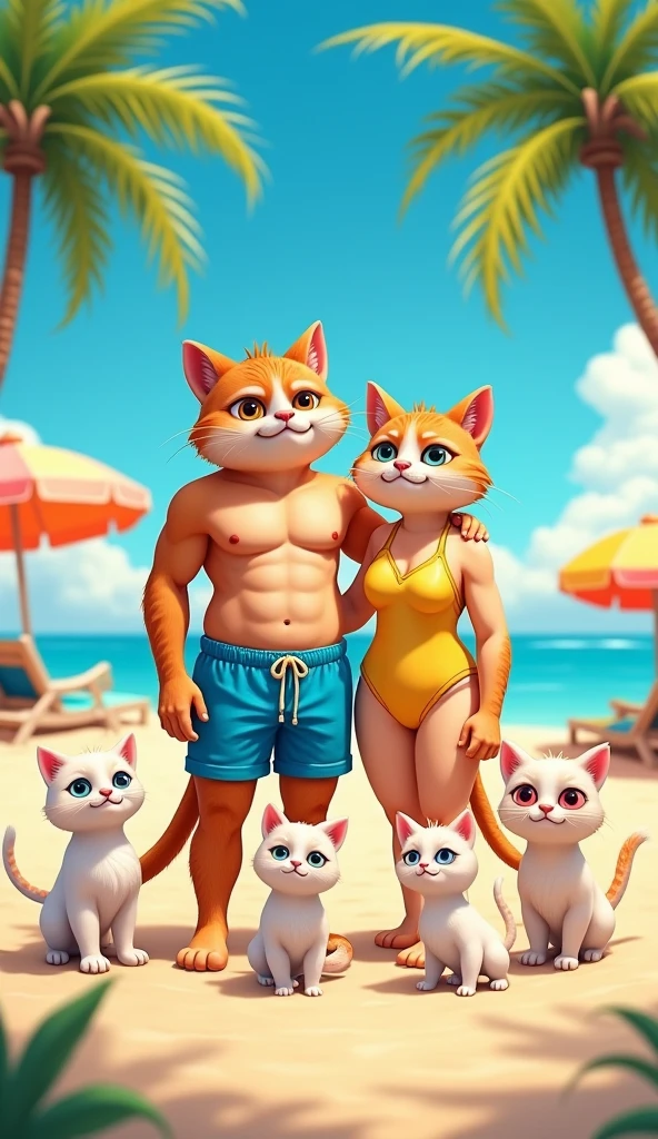 Cat is in bikini dress and her husband is also underwear only