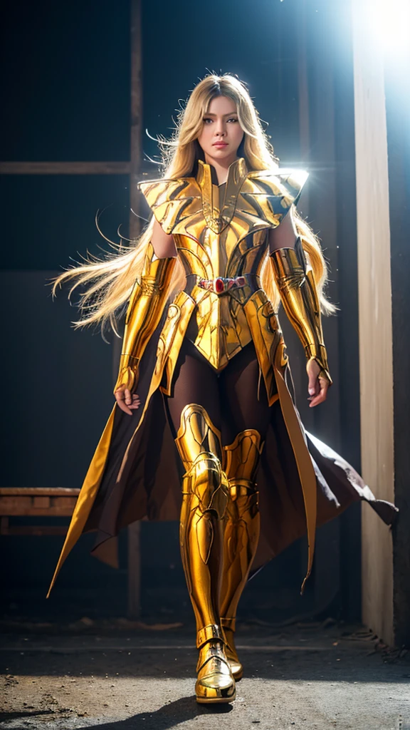 (((1 woman)))  a hyper realistic ultra detailed photograph of a pretty photorealistic Camus at agreek ruins background, tattered Libra gold half shiny metal armor, long yellow hair, Blue eyes, dynamic pose, detailed symmetric beautiful hazel eyes, full body, detailed gorgeous face, 30 megapixels, 4k, Canon EOS 5D Mark IV DSLR Camera, 85mm lens, sharp focus, intricately detailed, long exposure time, f/8, ISO 100, shutter speed 1/125, diffuse back lighting, Award-winning photography, facing camera, looking at the camera, monovisions, perfect contrast, high sharpness, facial symmetry, depth of field, fotografía ultra detallada, ray tracing, global illumination, TanvirTamim, seeds, ultra high definition, 8K, Unreal Engine 5, ultra sharp focus, Award-winning photography, Trends in Artstation, realista 8KOjos amarillos, big breasts, exchange cloth for human skin, big ass, you show your legs 