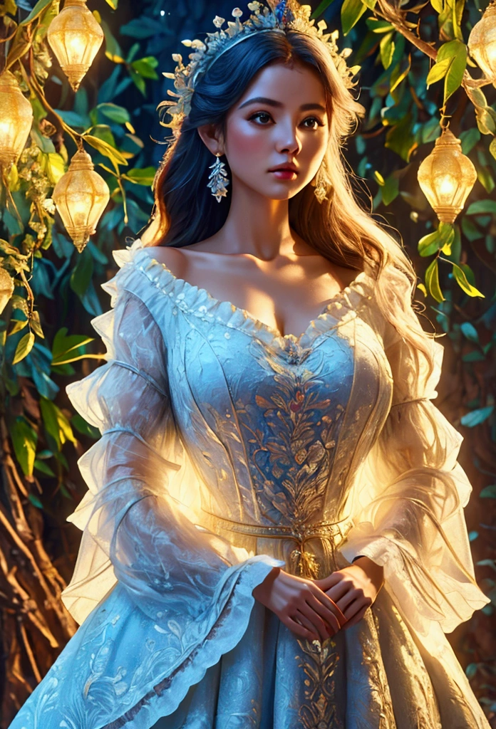 What would the Orinoquia region of Colombia look like if it were dressed in a queen&#39;s dress?? fancy(embroidery:0.5), (masterpiece:1.2), (illustration:1.1), (Best quality, 8k, HDR, wallpaper, Movie lighting, sharp focus).