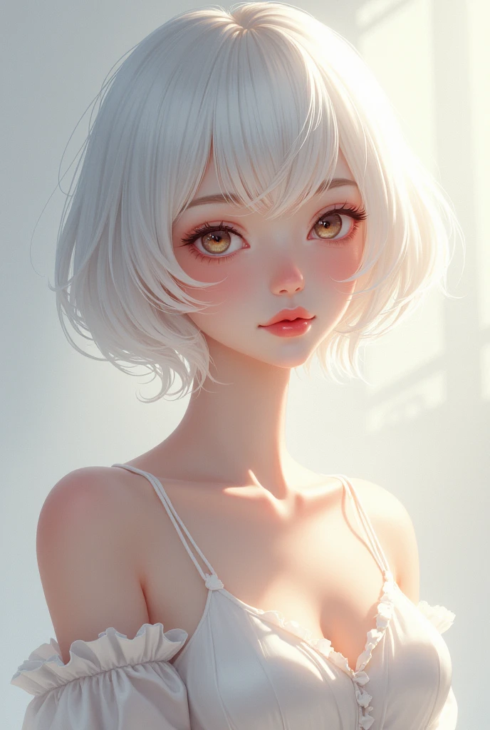 (Extremely detailed CG unity 8k wallpaper, masterpiece, best quality, Extremely detailed), (Optimal lighting, Best shadow, Extremely delicate and beautiful), Very cool, Dynamic, and original young girl characters (Dynamic pose) Silver (Pixie Short Hair: 1.3) Can reflect light beautifully.