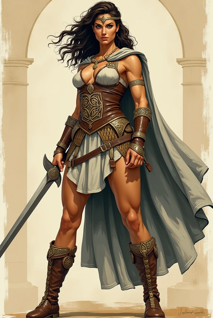a warrior woman standing<lora:Askell_v3:0.9> askellstl