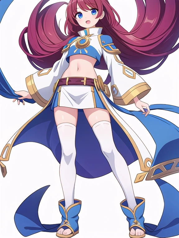 (stand posture), cute eyes, adult woman,, solo, high fantasy outfits, ((white background)), (full body), precure costume
