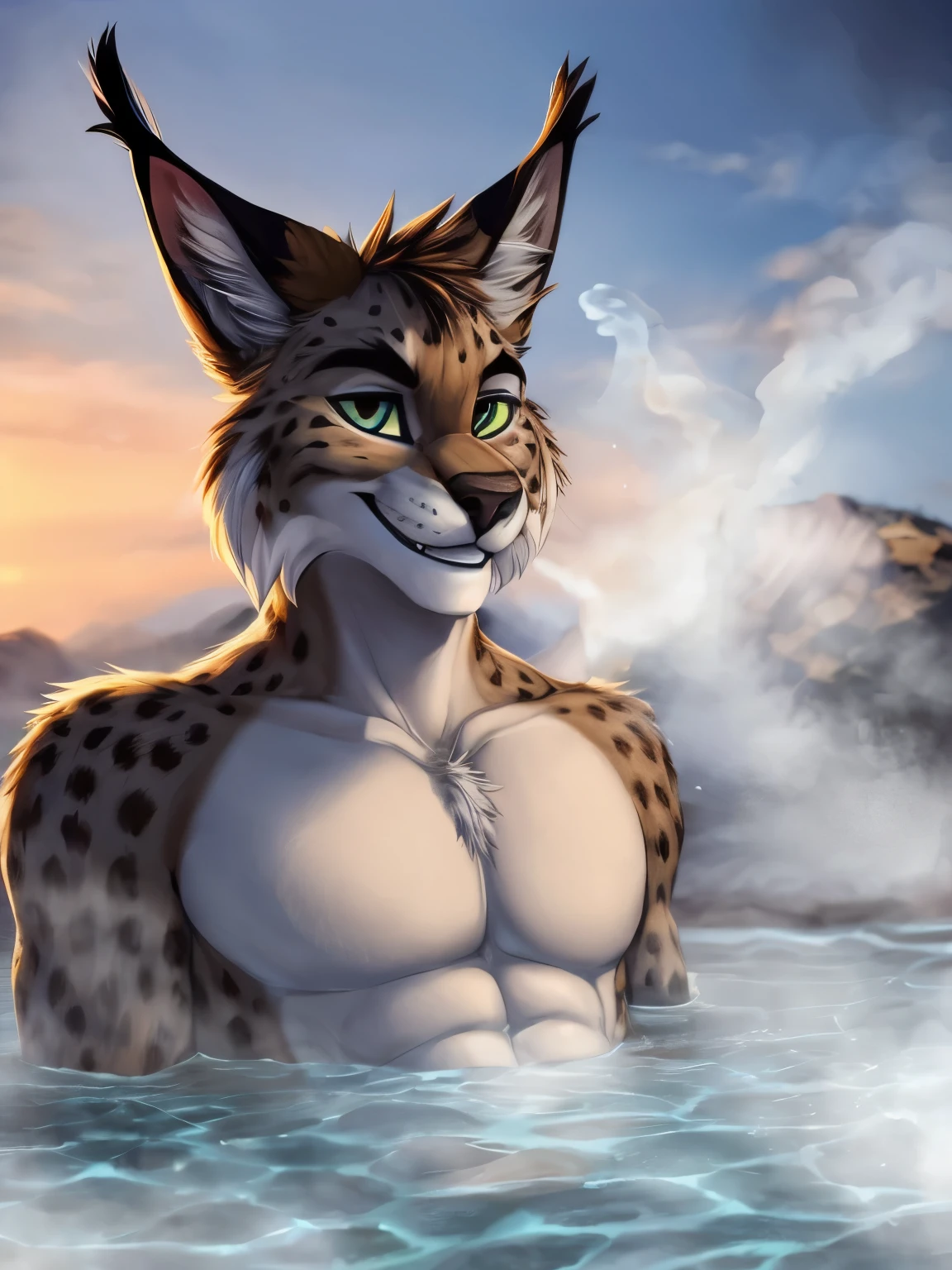 Young cub cheetah. Green eyes, small cock, balls, human genitalia, uncut, foreskin, anatomically correct, sexy look, dominant look, underview, dripping, precum, pool, Chunie