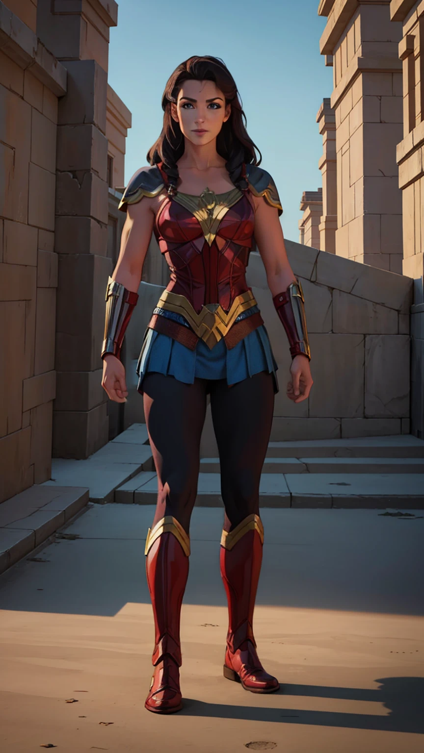 ((Full body photo, standing, feet on the ground))  wonder woman