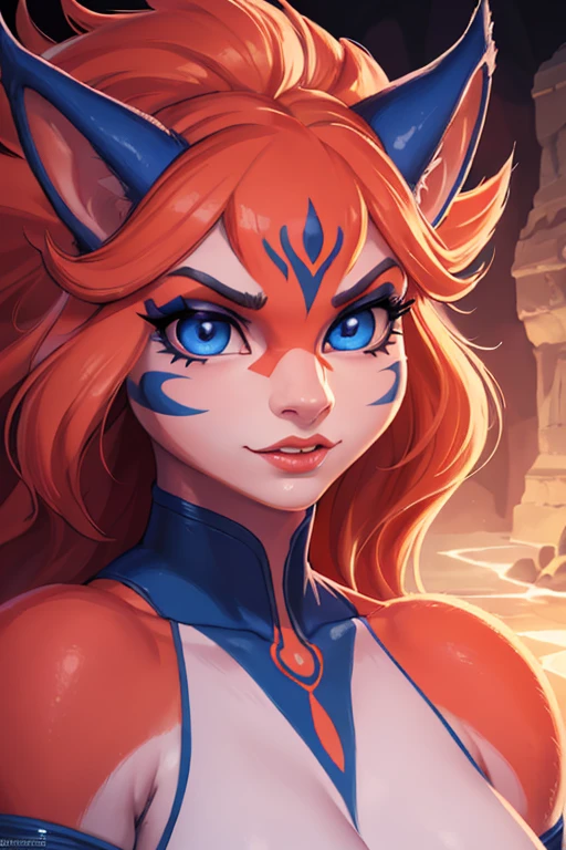 a young thunderian girl from the thundercats,1,extremely excited,detailed thundercats lair background,beautiful detailed eyes,beautiful detailed lips,extremely detailed eyes and face,longeyelashes,1girl,illustration,8k,highres,masterpiece,extremely detailed,photorealistic,vivid colors,dramatic lighting,concept art