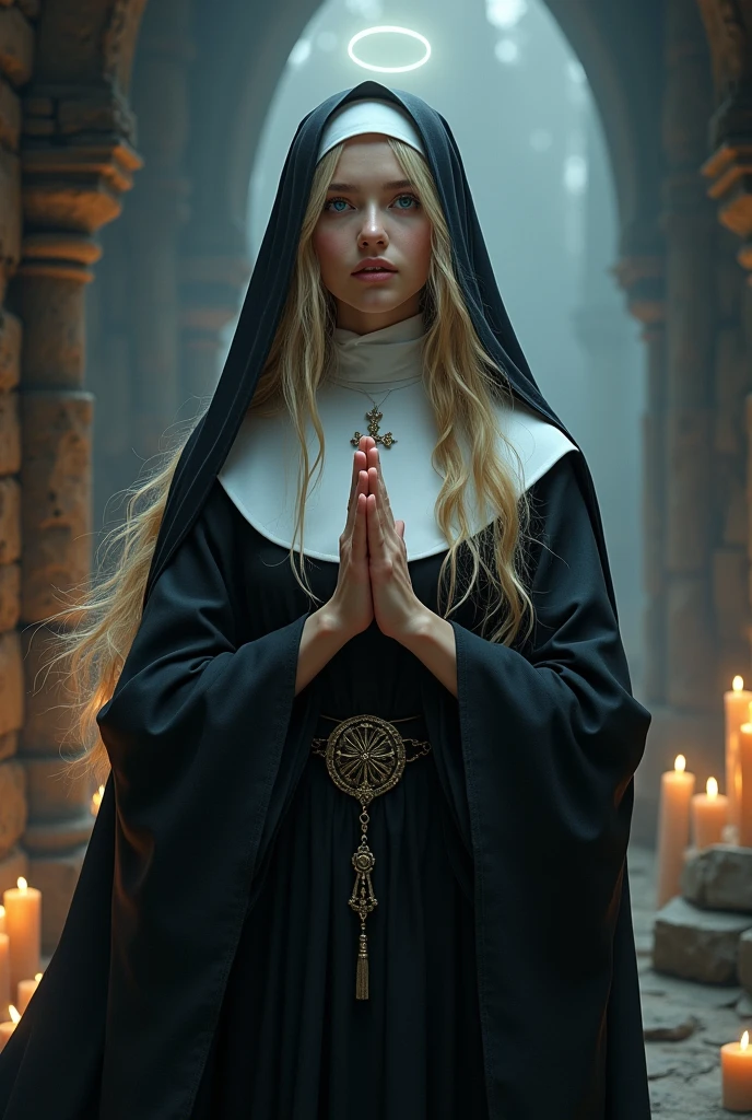 Bald,nun,monk,black robe