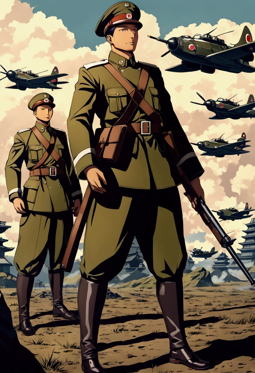 War in Europe，WWI，World War，German Empire，Germany，German soldiers，Male soldiers，Prussian steel helmet，prussia，grey uniform，Iron-blooded Berlin style ,Iron Cross，iron cross，trench，Trench warfare