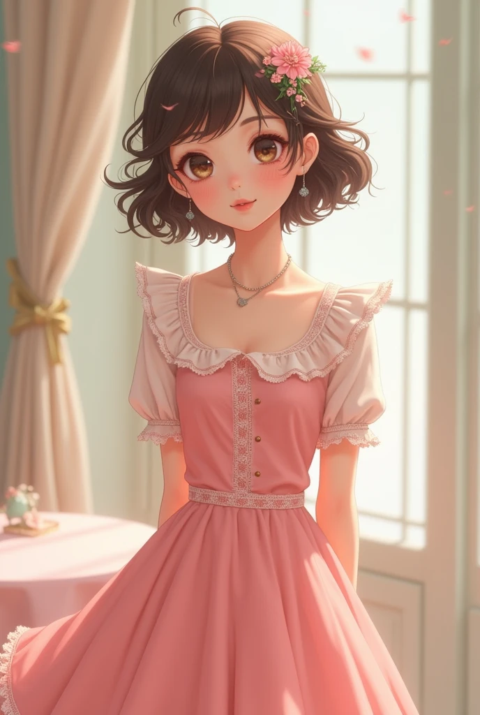 1 girl, a high resolution, solo, Breasts, blushing, short hair, ,small принцесса, , super short dress, Royal attributes, small, stockings, Shoes, ass