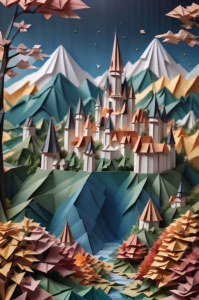 ((Best Quality)), Absurd, ((Ultra-high resolution)), origami, A universe made of paper, Very detailed, Realistic, 8k, masterpiece, 