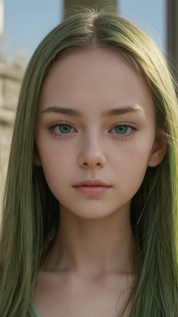 Anime girl with blonde hair, green right eye and blue left eye with wavy hair, long eyelashes and must be seen in the anime the seven deadly sins