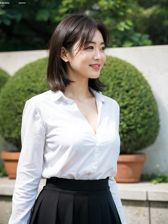 solo,1girl,smile,long hair,looking at viewer,realistic,shirt,skirt,long sleeves,black skirt,white shirt,
best quality,masterpiece,illustration,CG,unity,8k wallpaper,Amazing,finely detail,masterpiece,official art,incredibly absurdres,huge filesize,ultra-detailed,highres,extremely detailed,realistic,outdoors,turtleneck,light contrast,,<lora:Mizuki Saiba_20240523172016:0.8>