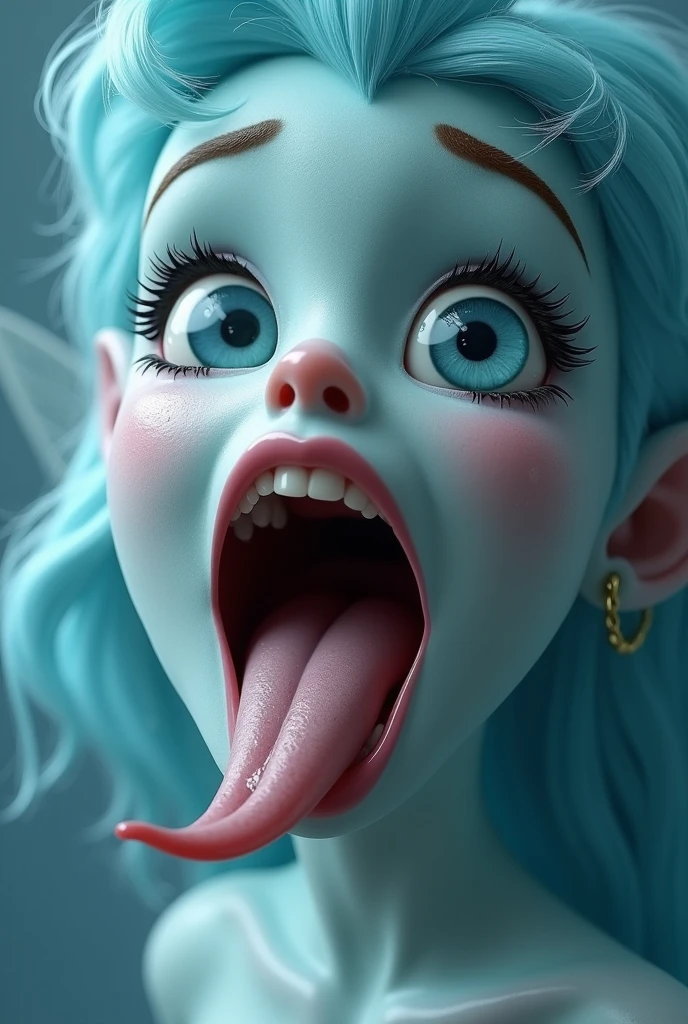 high quality, masterpiece, best quality, tmavis, 1girl, blush, smile, hold your hands, detailed hands, perfect hands, detailed anatomy, sit on a floor, MAVIS, Ahegao, out tongue, close up in face, ((Forest background)), cum pn tongue, only face