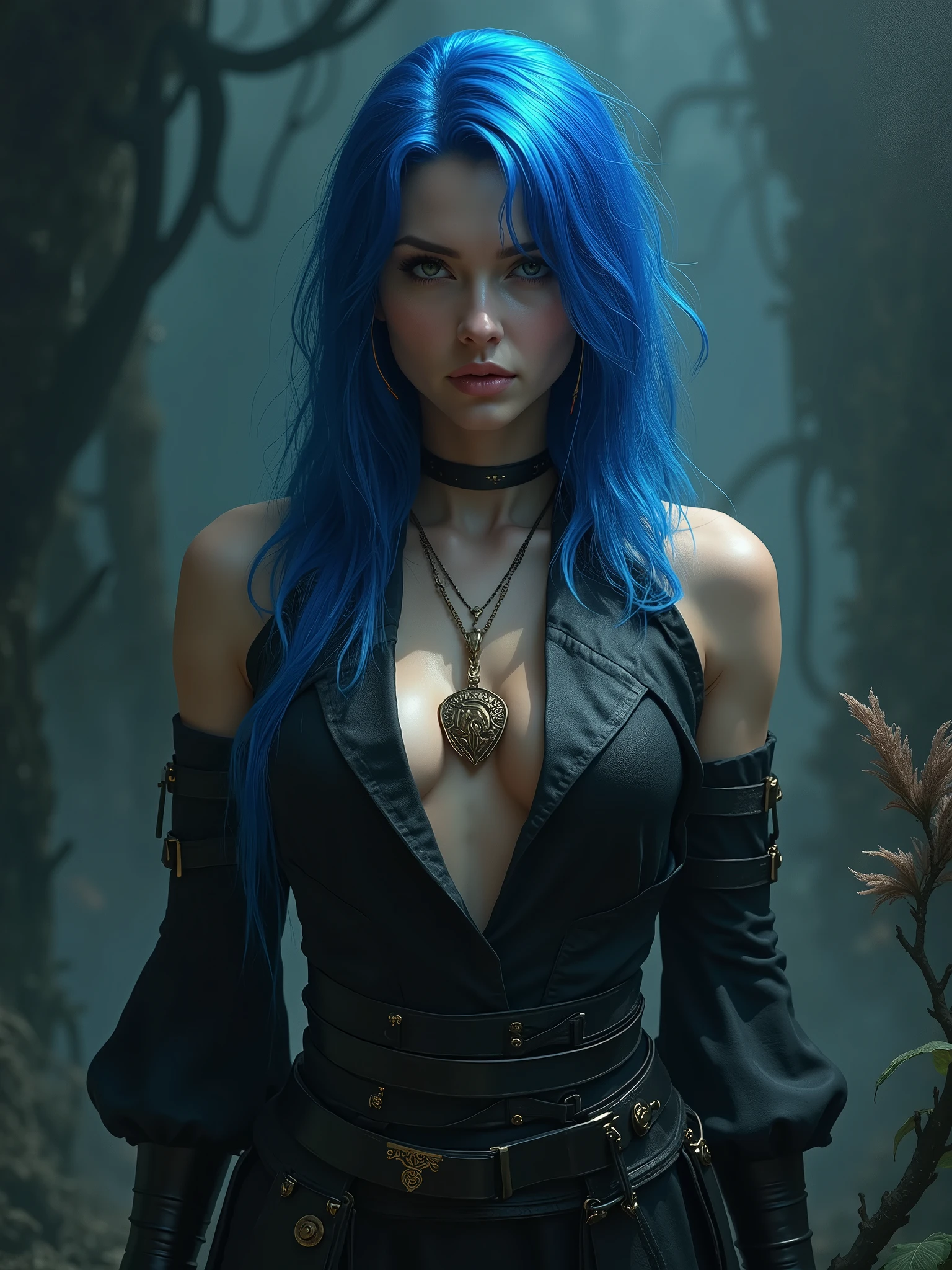 DND Dhampier basterd with blue hair