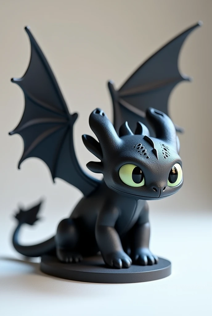 Create a cell phone stand with the character How to Train Your Dragon, Toothless, as the basis of design. The colors are faithful to the film