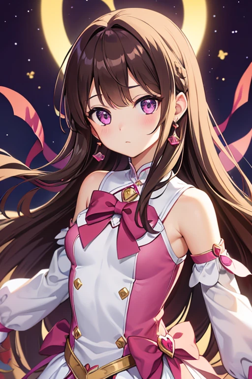 Magical Girl　Brown Hair　Yu-Gi-Oh style illustration
