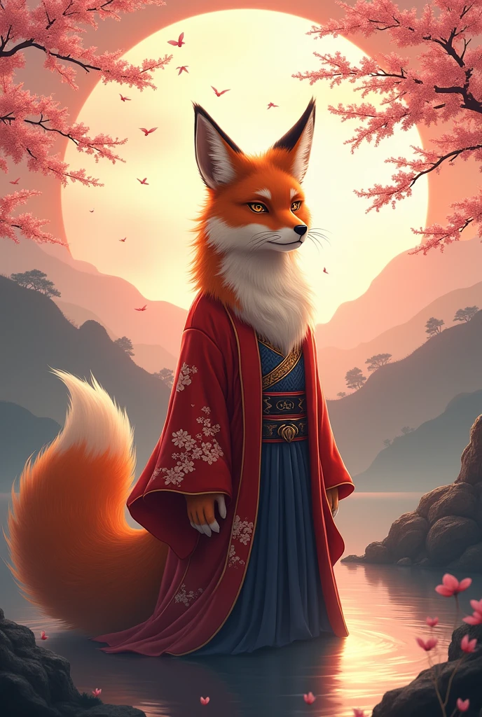 I wanted to generate an offline stream banner image with a male kitsune theme