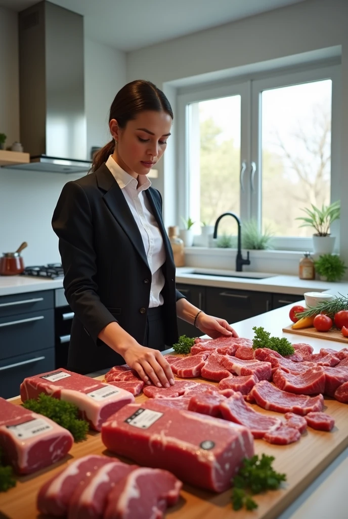 man sliding his penis into a meat grinder, a woman is assiting him, in the kitchen, 8k, epic realistic, high detail