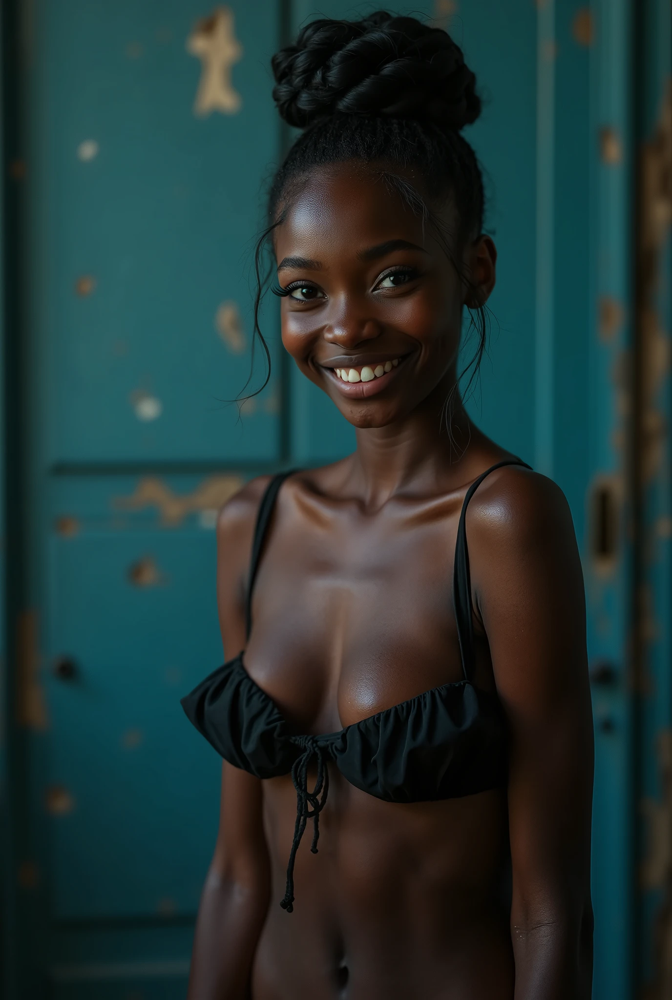 THE MOST BEAUTIFUL 14 YO IN THE WORLD, SHE IS FROM BAHAMAS, IN THE SHOWER, (SHE HAS HUGE BREASTS,))),,(HUGE FULL BREASTS))),,HER HAIR IS STILL DAMP AND HAS DROPS OF WATER. HER HAIR IS BLACK AND IS IS A PIXIE CUT ,, HER CHEST AND CLEAVAGE IS VISIBLE WITH THE SHOWER SPRAYING HER WITH WATER STILL GLISTENING ON HER CHEST,,((( THE VIEWER CAN NOT SEE HER MAGNIFICENT HUGE SIZE BREASTS WHICH ARE ROUND AND STAND FIRM))),,(( HER NIPPLES ARE PROTRUDING THROUGH SILK CAMISOLE AND ARE ROCK HARD,,,((( SHE IS WEARING A VERY SHORT RED CAMISOLE WITH ZIPPER,WHICH IS OPEN IN THE FRONT SO YOU CAN SEE HER CHEST AND HER DETAILED CLEAVAGE))),,, (((SHE IS NOT WEARING A BRA))),,((NO BRA))),,(((THE SHIRT IS CAMISOLE COVERING THE BREASTS AND NIPPLES SO GET A GOOD VIEW OF HER CLEAVAGE ALL THE WAY DOWN TO HER WAIST))), VIEW OF HER FROM THE WAIST UP LOOKING AT THE CAMERA, SHE HAS A CUTE SMILE WITH FULL RED LIPS AND HER MOUTH IS SLIGHTLY OPEN SHOWING HER TEETH, SHE HAS STUNNING EYES THAT WILL LOOK INTO YOUR SOUL, THEY ARE GREEN, HER EYEBROWS ARE FULL