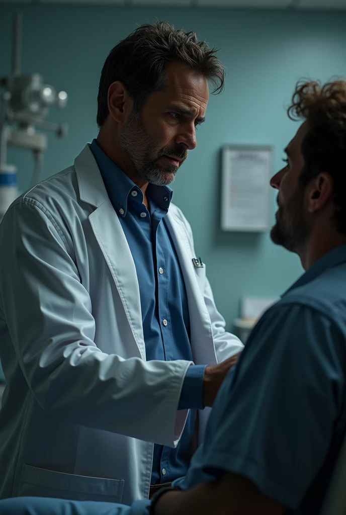 Gay daddies being examined by gay doctor who is examining him with excitement and hunger