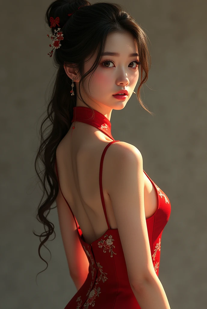 korean model , slim body , 167cm ,Movie Angle,(Cute girls,anatomy correct,Masterpiece dress),( art,Quilted art,geomerty),(plethora of colorest quality,high detal,tmasterpiece,Cinematic lighting effects,4K,Chiaroscuro)